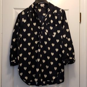 Pixley navy/white 3/4 sleeve tunic blouse